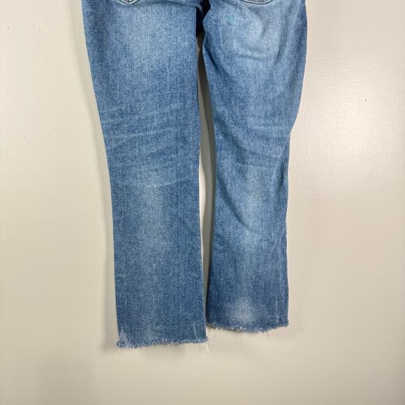 J.Crew Women's Stretch Raw Hem Crop Mid Rise Cotton Demi Bootcut Jeans Size 25 - Picture 6 of 10